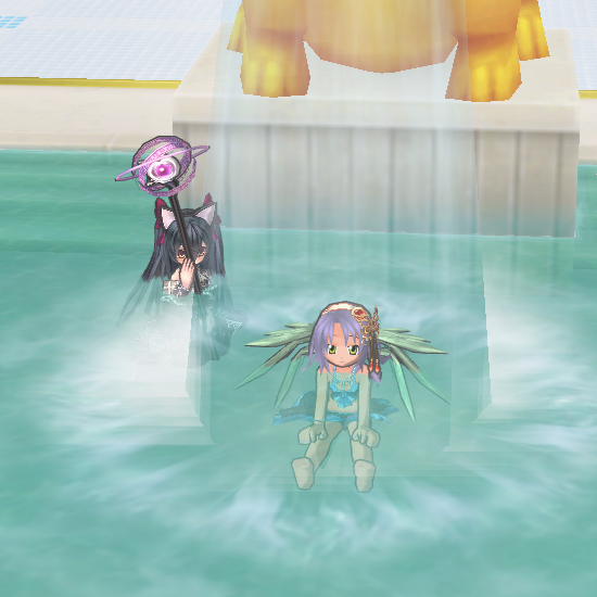 カナデと一緒に、温泉で入浴。